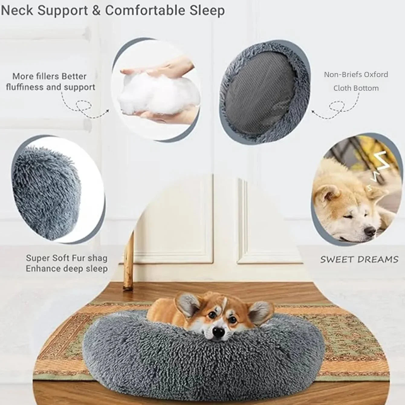 Calming dog and cat anxiety bed