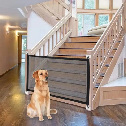 Tall Pet Dog Gate - Retractable Safety Guard, Isolation Barrier for Indoor