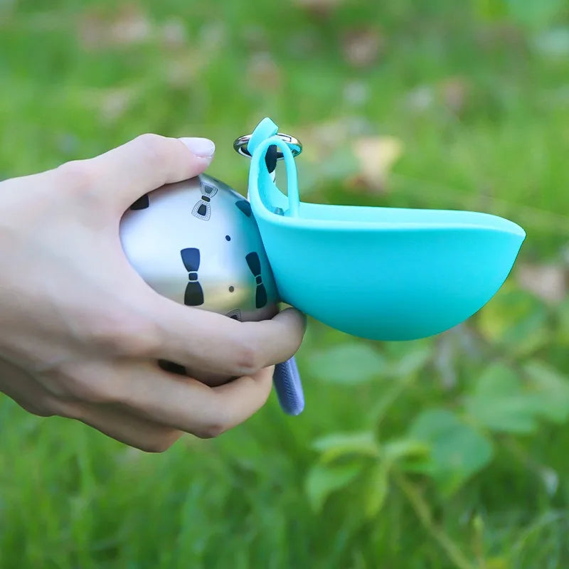 Small Dog Water Bottle 285 ml With Built-In Bowl