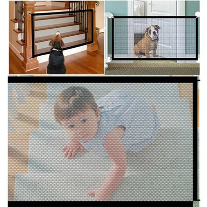 Tall Pet Dog Gate - Retractable Safety Guard, Isolation Barrier for Indoor